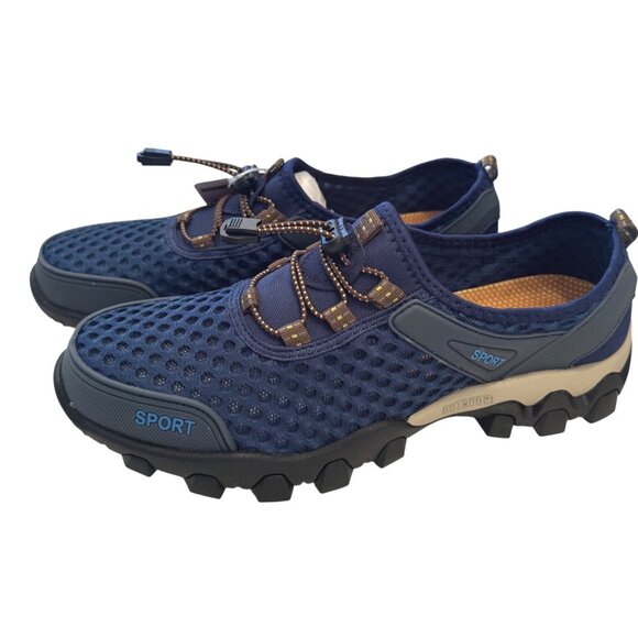 Alcubieree Sport Men's Size 8.5 EU 42 Mesh Sneaker NWB Navy Black - Picture 8 of 14